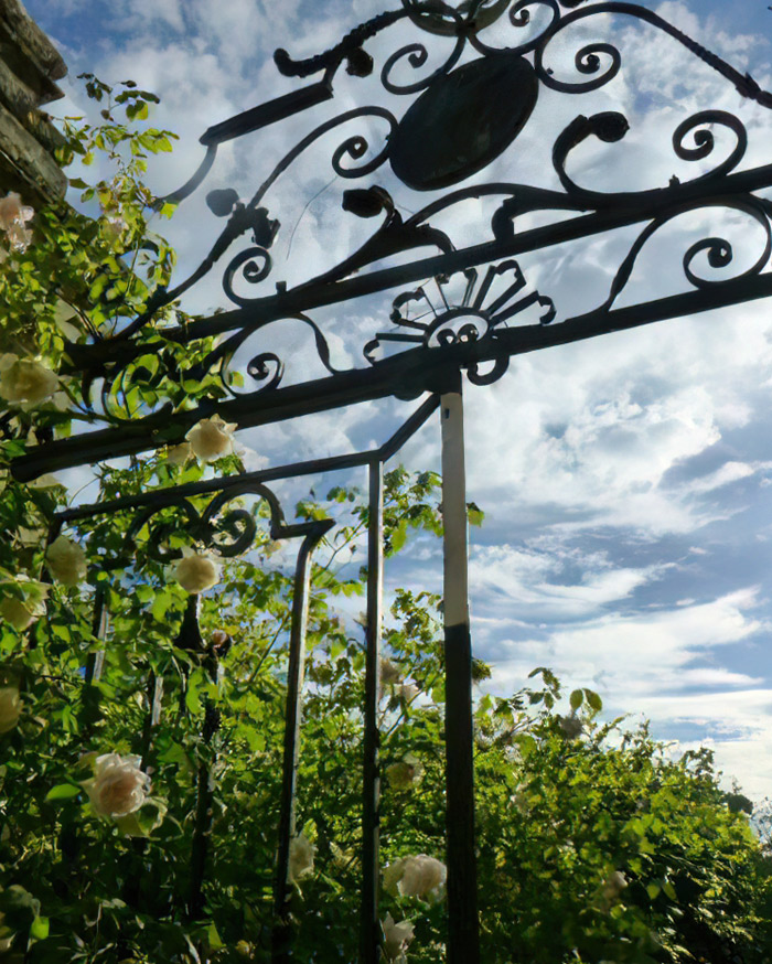 France Tarot Chateau de Charras Gate and Flowers